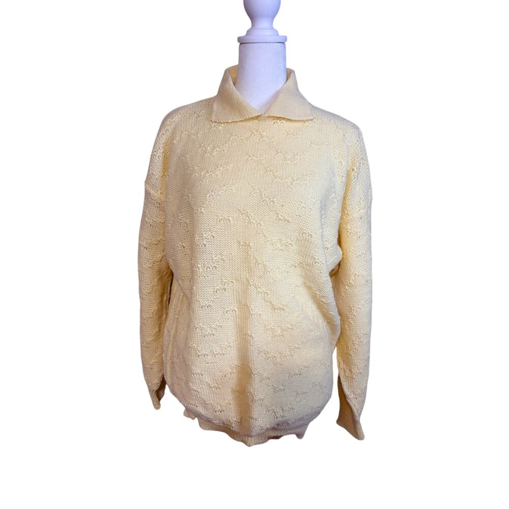 Castle Square. Women’s Mohair Blend yellow knit pullover sweater NWT size M